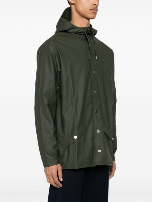 Rains Drawstring-hood Buttoned Rain Jacket