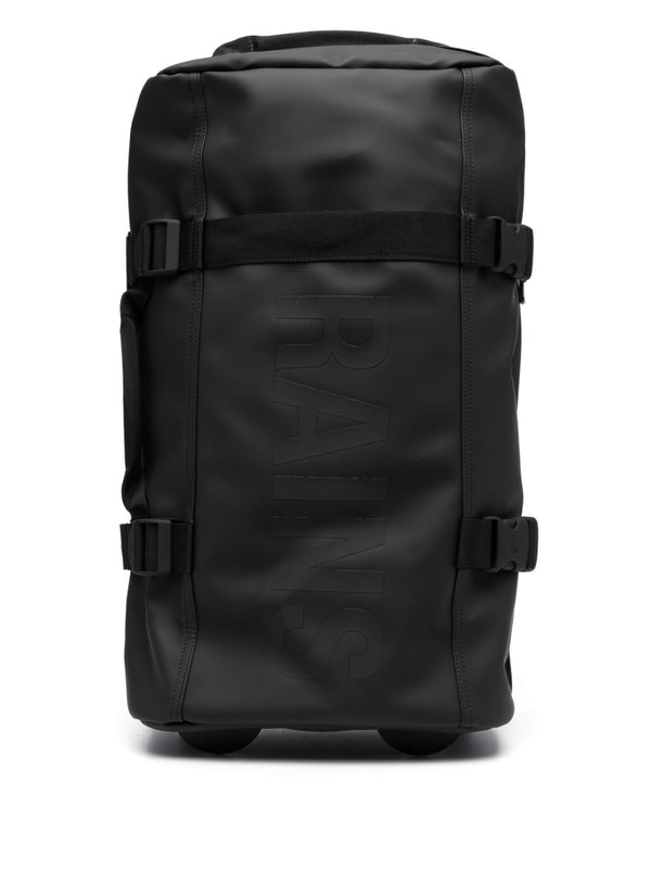 logo-print zipped luggage
