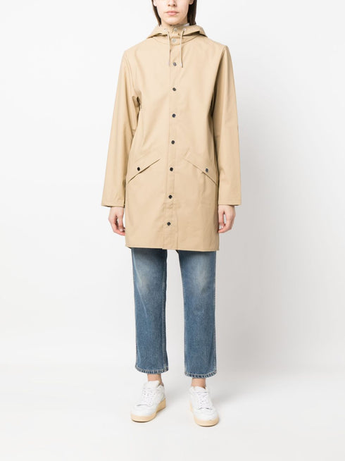 płaszcz przeciwdeszczowy z kapturem i długim rękawem