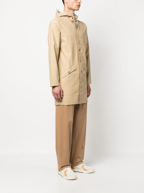 płaszcz przeciwdeszczowy z kapturem i długim rękawem