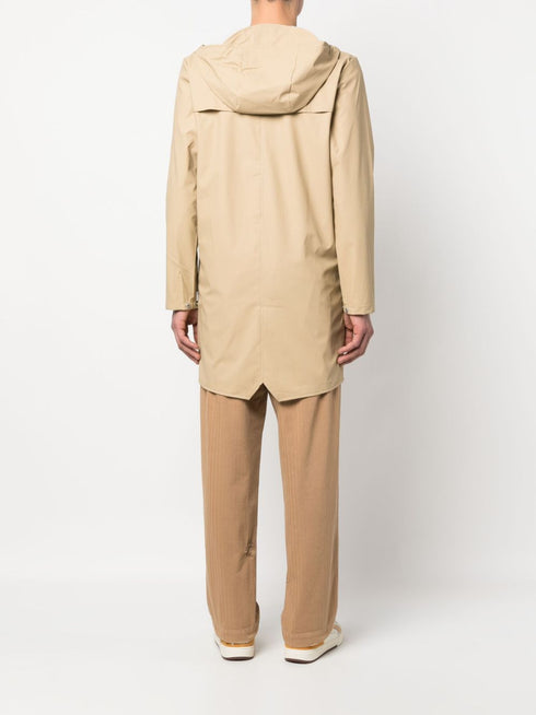 płaszcz przeciwdeszczowy z kapturem i długim rękawem