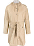 belted hooded raincoat
