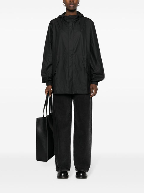 Fishtail drawstring-hood coated parka