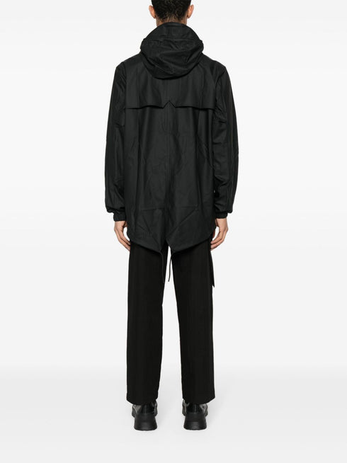 Fishtail drawstring-hood coated parka