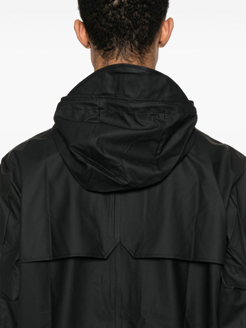 Fishtail drawstring-hood coated parka