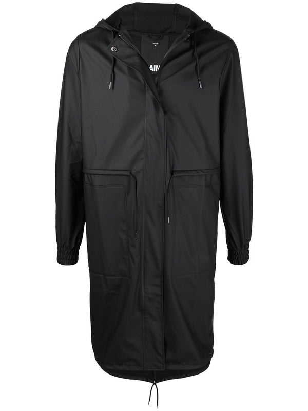 drawstring hooded raincoat
