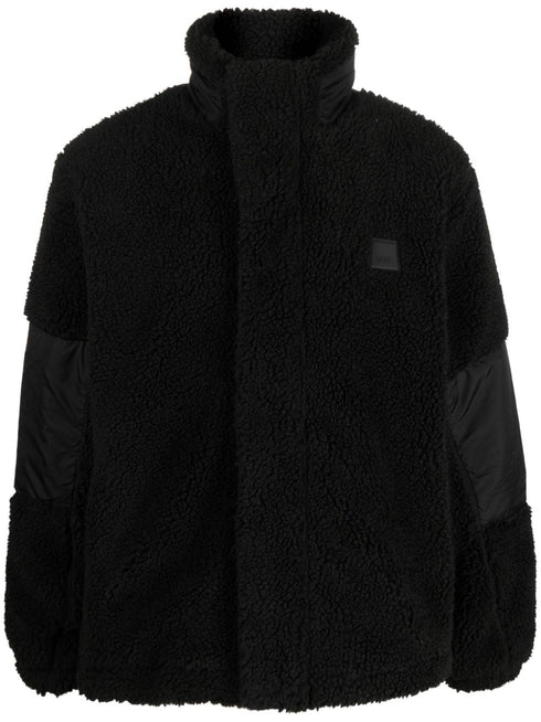 panelled fleece-texture jacket