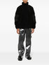 panelled fleece-texture jacket