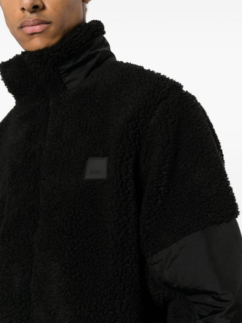 panelled fleece-texture jacket