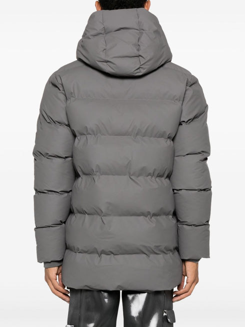 logo-patch hooded padded jacket