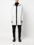 hooded stud-fastening raincoat
