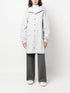 hooded stud-fastening raincoat