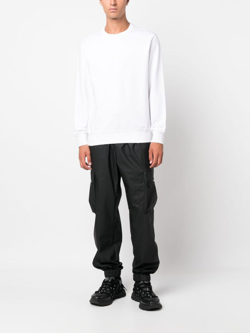 drawstring-waistband tapered cargo trousers