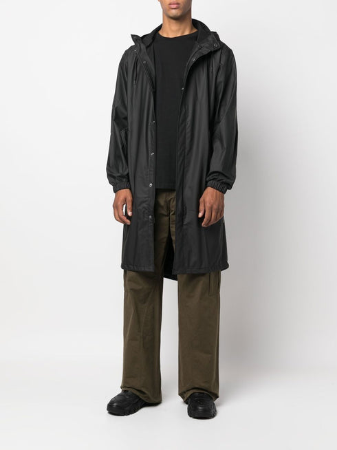 zip-up hooded raincoat
