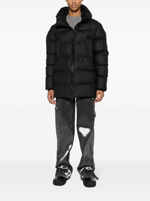 logo-patch hooded padded jacket