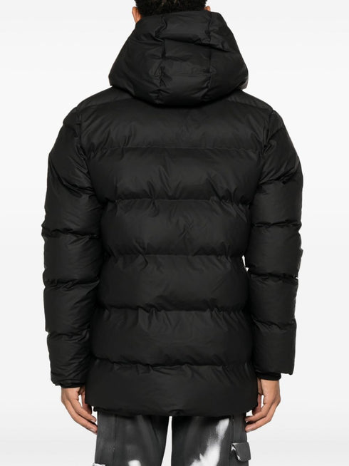 logo-patch hooded padded jacket