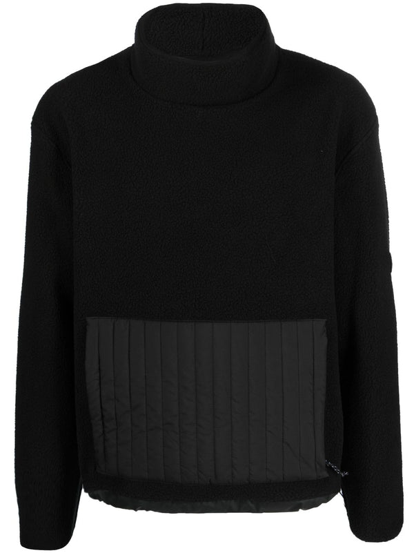 high-neck fleece jumper