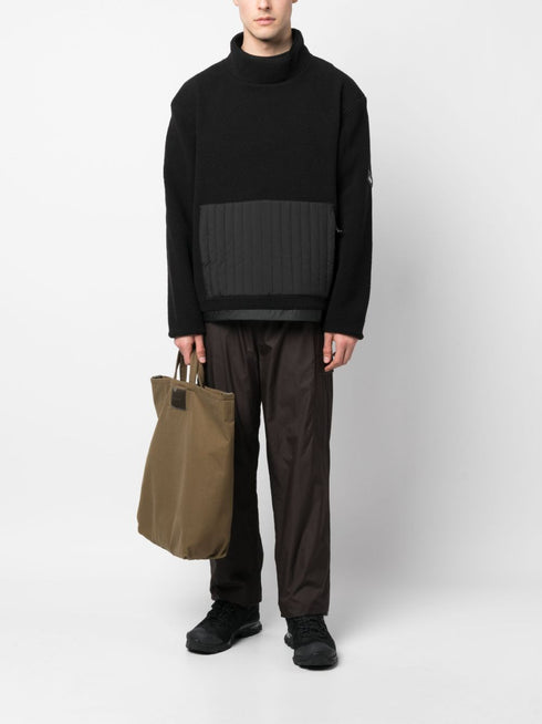 high-neck fleece jumper