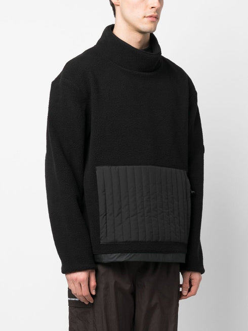 high-neck fleece jumper