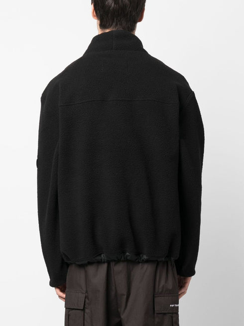 high-neck fleece jumper