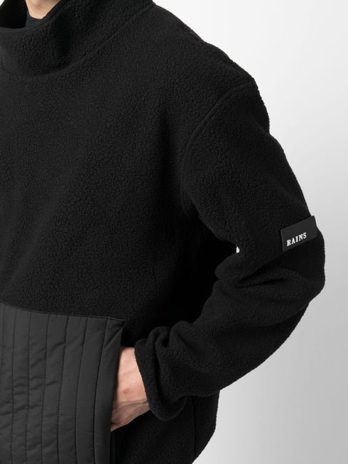 high-neck fleece jumper