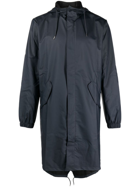 zip-up hooded raincoat