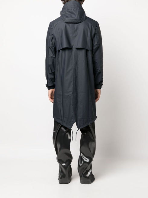 zip-up hooded raincoat