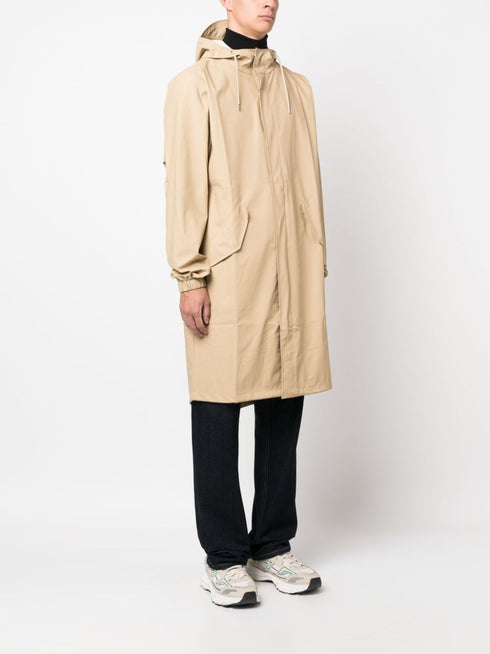 Fishtail drawstring-hood coated parka