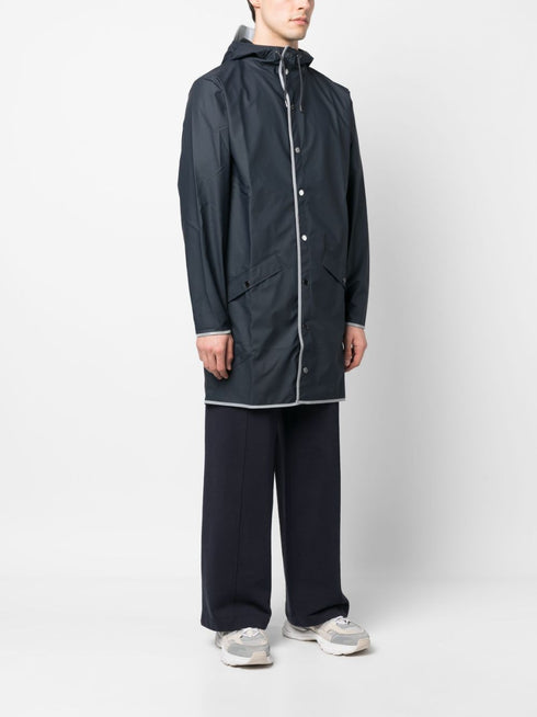 zip-up hooded raincoat