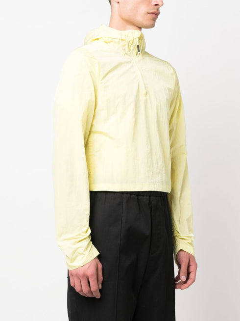 drawstring cropped hooded jacket