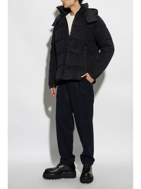 hooded corduroy padded jacket