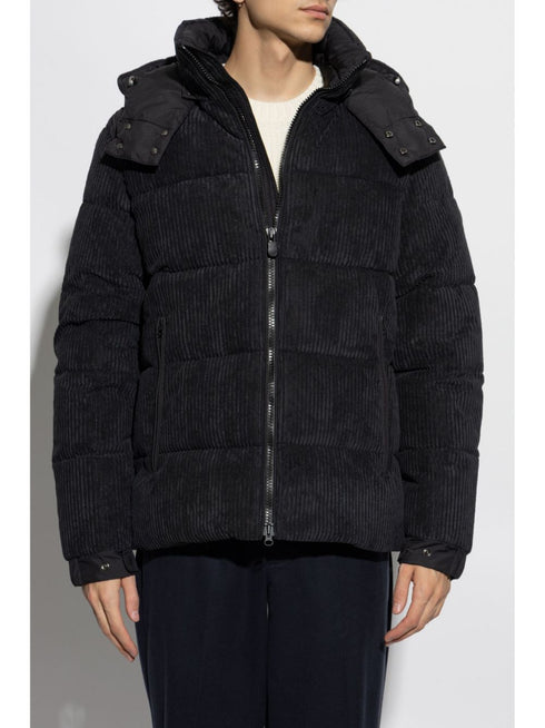 hooded corduroy padded jacket