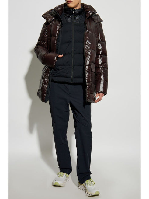 logo-patch padded coat