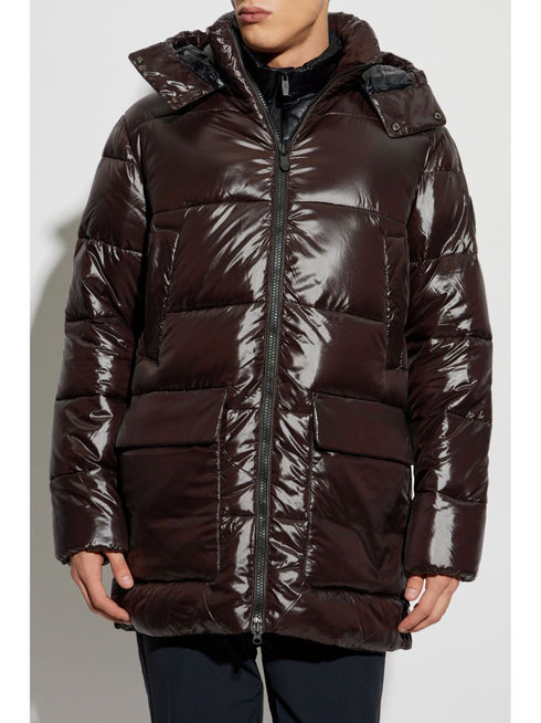 logo-patch padded coat