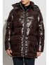logo-patch padded coat