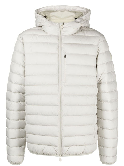 logo-patch padded hooded jacket