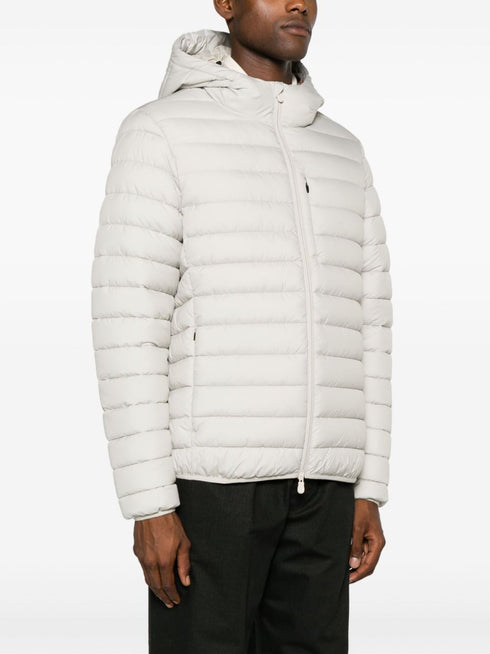 logo-patch padded hooded jacket