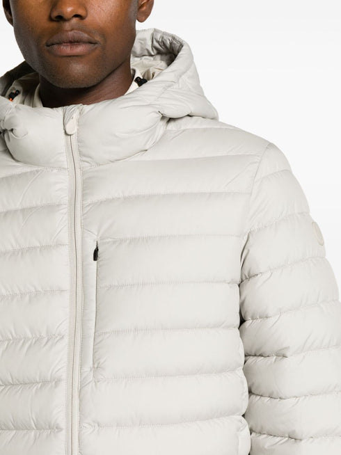 logo-patch padded hooded jacket