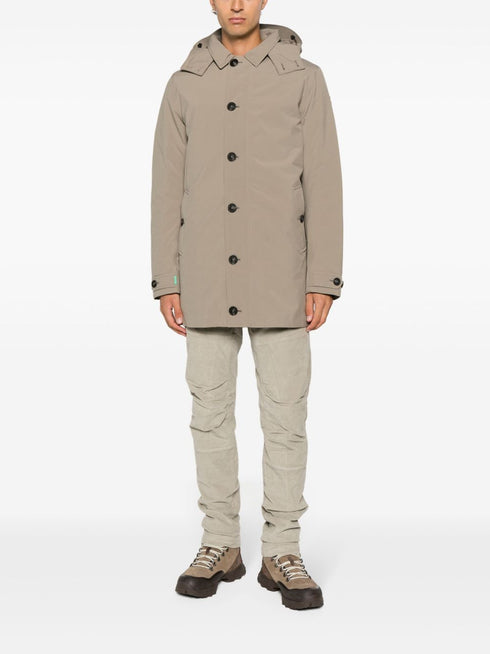 single-breasted hooded coat