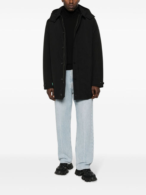 logo-patch hooded coat