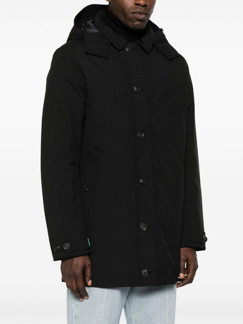 logo-patch hooded coat