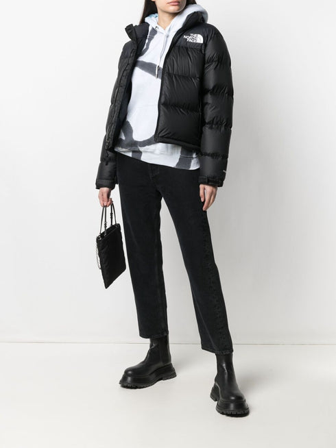 embroidered-logo puffer jacket