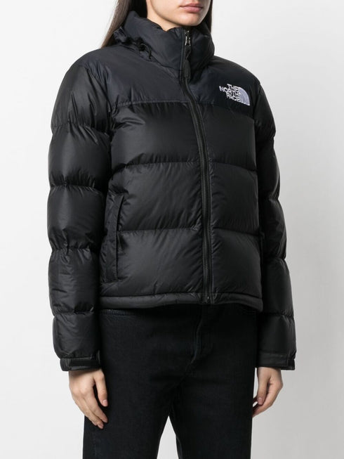 embroidered-logo puffer jacket