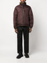 logo-embroidered corduroy padded jacket