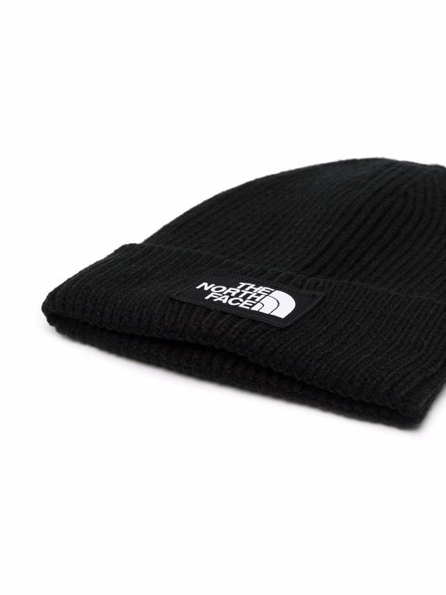 Box logo-patch ribbed beanie