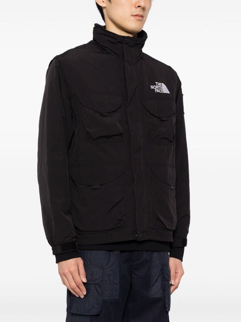 logo-embroidered zip-up military jacket