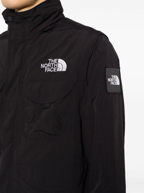 logo-embroidered zip-up military jacket