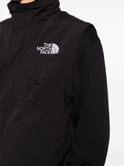 logo-embroidered zip-up military jacket