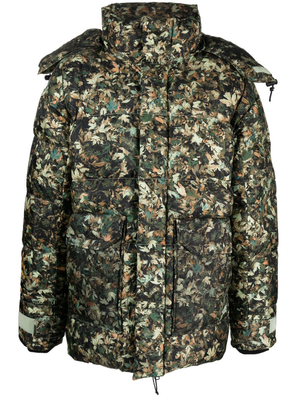 73 leaf-print padded jacket