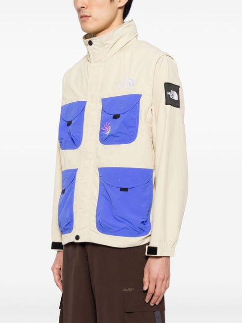 embroidered zip-up military jacket